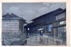 Nissaka on the Tokaido Road by Kawase Hasui