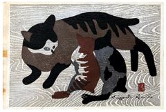 Nursing Kittens by Kiyoshi Saito