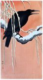 Crow on a Snowy Branch by Ohara Koson