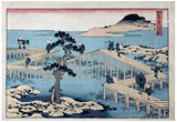 Old View of the Eight Part Bridge by Katsushika Hokusai