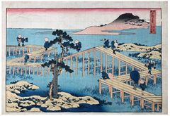 Old View of the Eight Part Bridge by Katsushika Hokusai
