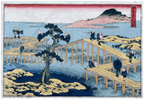 Old View of the Eight-part Bridge by Katsushika Hokusai