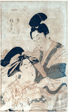 Oshichi and Kichisaburo by Utamaro