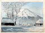 Clearing after a Snowfall in Oshiono by Kawase Hasui 1st Ed.
