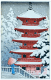 Pagoda in Snow by Kawase Hasui