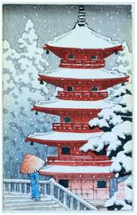 Pagoda in Snow by Kawase Hasui