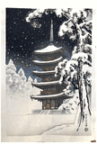 Pagoda of Ninnaji Temple in Snow by Ito Nisaburo