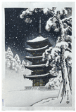 Pagoda of Ninnaji Temple in Snow by Ito Nisaburo