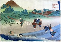 Poem by Jito Tenno by Hokusai