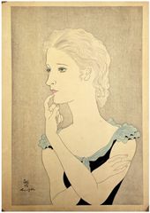 Portrait of a Blond Parisian Woman by Leonard Foujita