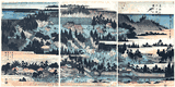 The Precincts of the Inari Shrine at Oji by Ando Hiroshige Triptych