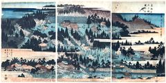 The Precincts of the Inari Shrine at Oji by Ando Hiroshige Triptych
