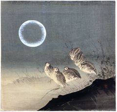 Quails by Moonlight by Tsukioka Kogyo