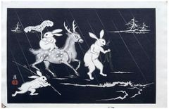 Rabbits and Deer by Tokuriki Tomikichiro