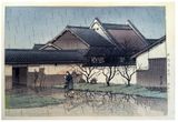 Rain at Horyuji Temple by Kawase Hasui 1st Ed.