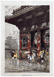 Rain at Kannon Temple in Asakusa by Yokouchi Ginnosuke