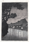 Rain at Maekawa by Kawase Hasui