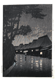 Rain at Maekawa by Kawase Hasui 1st Ed.
