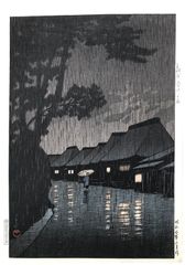Rain at Maekawa by Kawase Hasui 1st Ed.