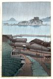 Rain at Mirotsu by Kawase Hasui 1st Ed.