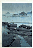 Rain at Mirotsu by Kawase Hasui 1st Ed.