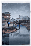 Rain at Shinagawa by Kawase Hasui