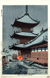 Rain in Kiyomizu Temple by Takeji Asano