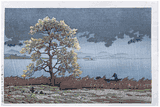 Rain at Lake Matsue by Kawase Hasui