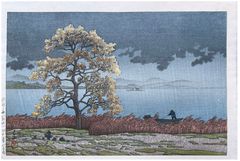 Rain at Lake Matsue by Kawase Hasui