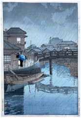 Rain in Shinagawa by Kawase Hasui 1st Ed.