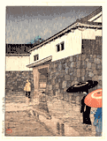 Rain in Uchiyamashita By Kawase Hasui <br>Pre-Earthquake