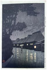 Rain at Maekawa by Kawase Hasui