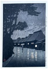 Rain at Maekawa by Kawase Hasui