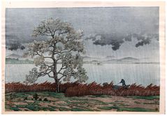 Rain on Lake Matsue by Kawase Hasui
