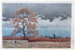 Rain on Lake Matsue by Kawase Hasui