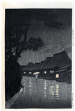 Rainy Night at Maekawa by Kawase Hasui