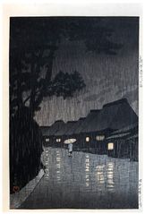 Rainy Night at Maekawa by Kawase Hasui