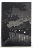 Rainy Night at Maekawa by Kawase Hasui 6mm Seal