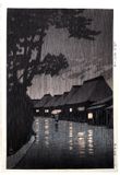 Rainy Night at Maekawa by Kawase Hasui 6mm Seal