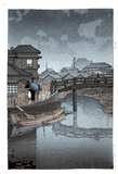 Rainy Season at Ryoshimachi by Kawase Hasui