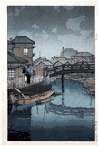 Rainy Season at Ryoshimachi by Kawase Hasui