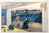 Restaurant with a View of the Ryogoku Bridge by Ando Hiroshige