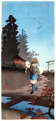 Returning Woman in an Autumn Evening by Shotei