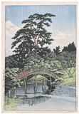 Ritsurin Park in Takamatsu by Kawase Hasui 1st Ed.