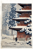 Saishoin Pagoda Temple in Snow by Kawase Hasui