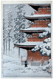 Saishoin Temple in the Snow by Kawase Hasui "D" Seal