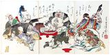 Seven Lucky Gods of Fortune Triptych by Yoshitoshi 