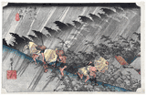 53 Stations of the Tokaido 'Hoiedo' # 46 Shono by Utagawa Hiroshige