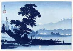 Moon Rising at Naganuma by Shotei