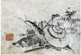 Snail over Man Hokusai School